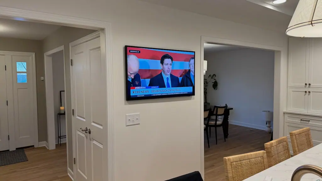 50 Inch Samsung Frame Recessed Box Edina Kitchen - The Mounting Man
