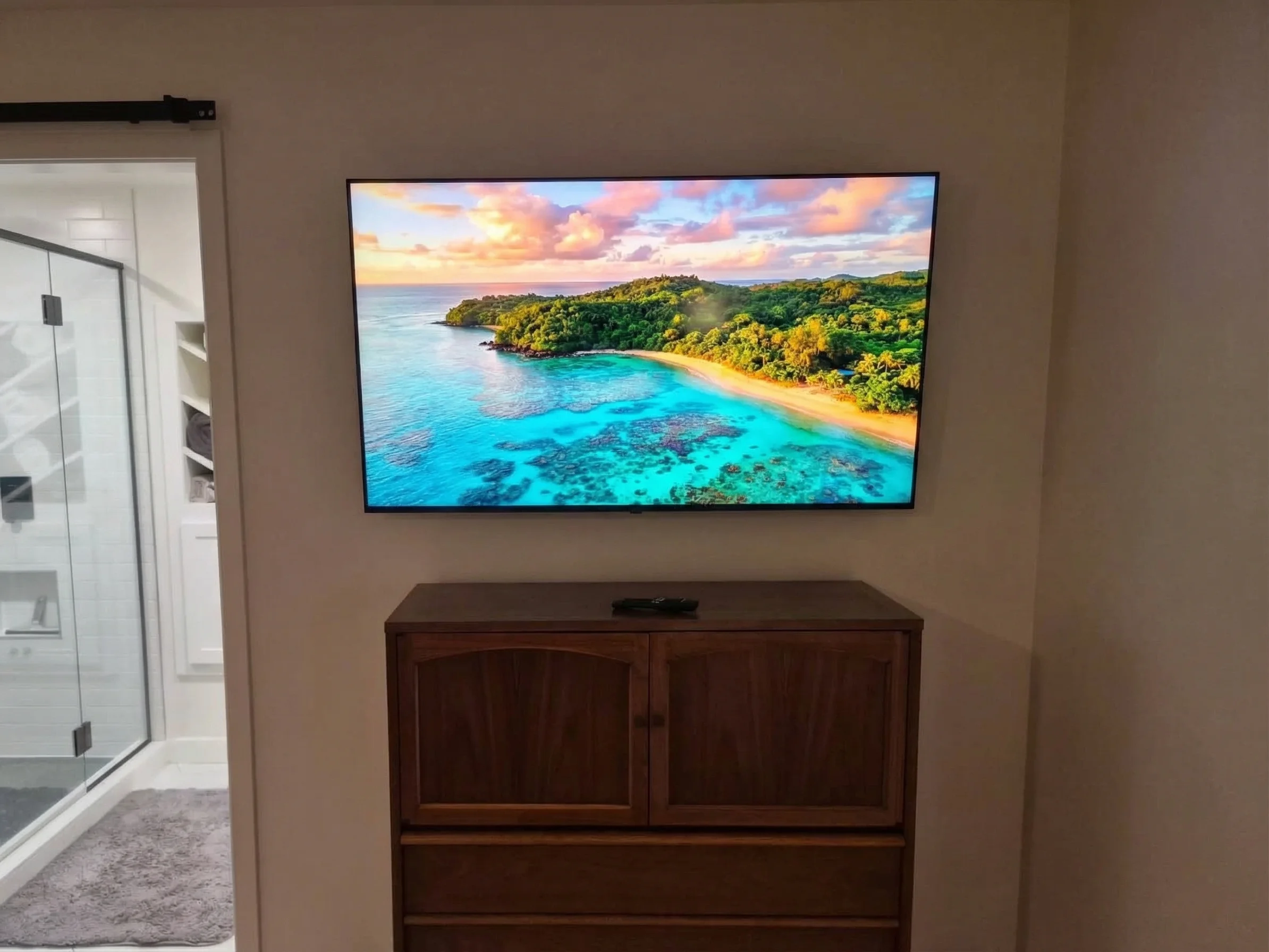 55-inch TV tilt mount drywall Mendota Heights Douglas Road MN