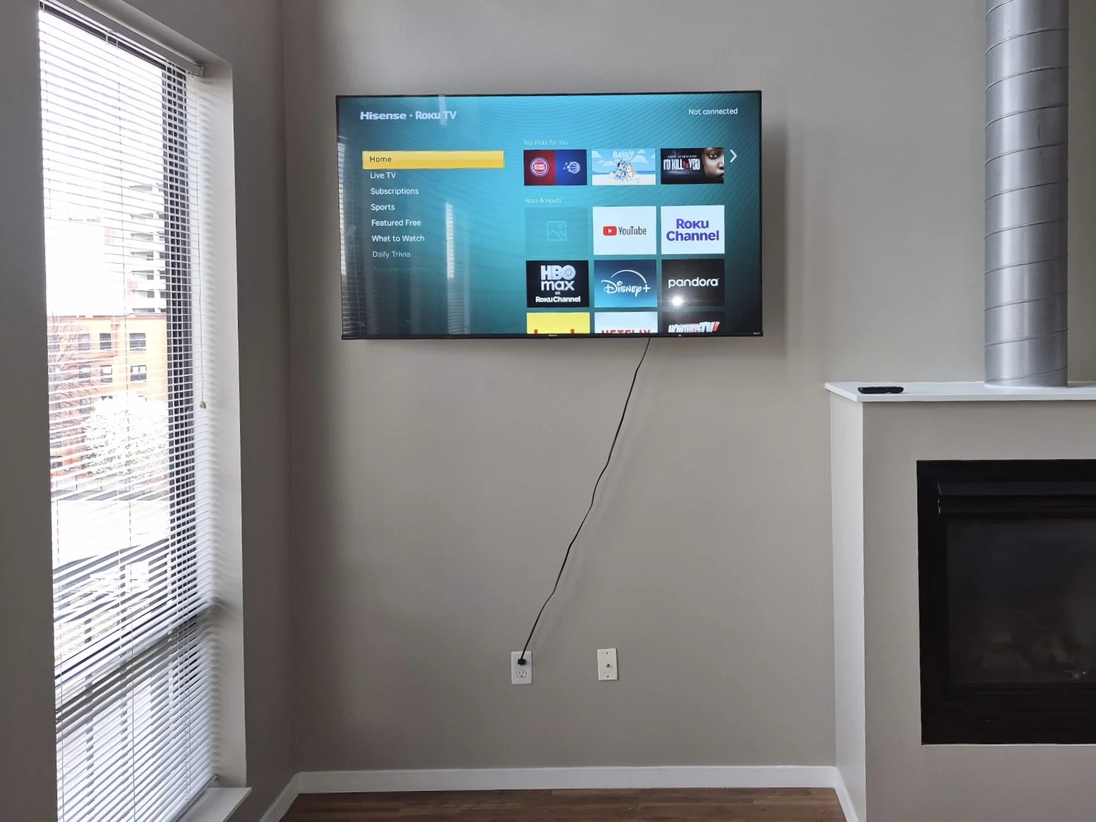 65 inch Roku TV installation in Minneapolis