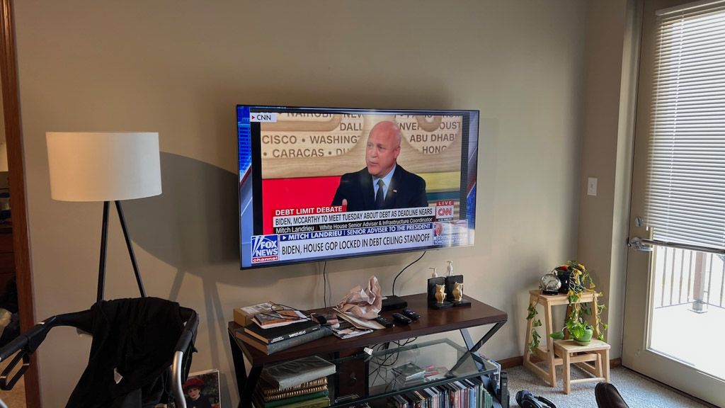 65 Inch Tv Tilt Mount Edina Living Room - The Mounting Man