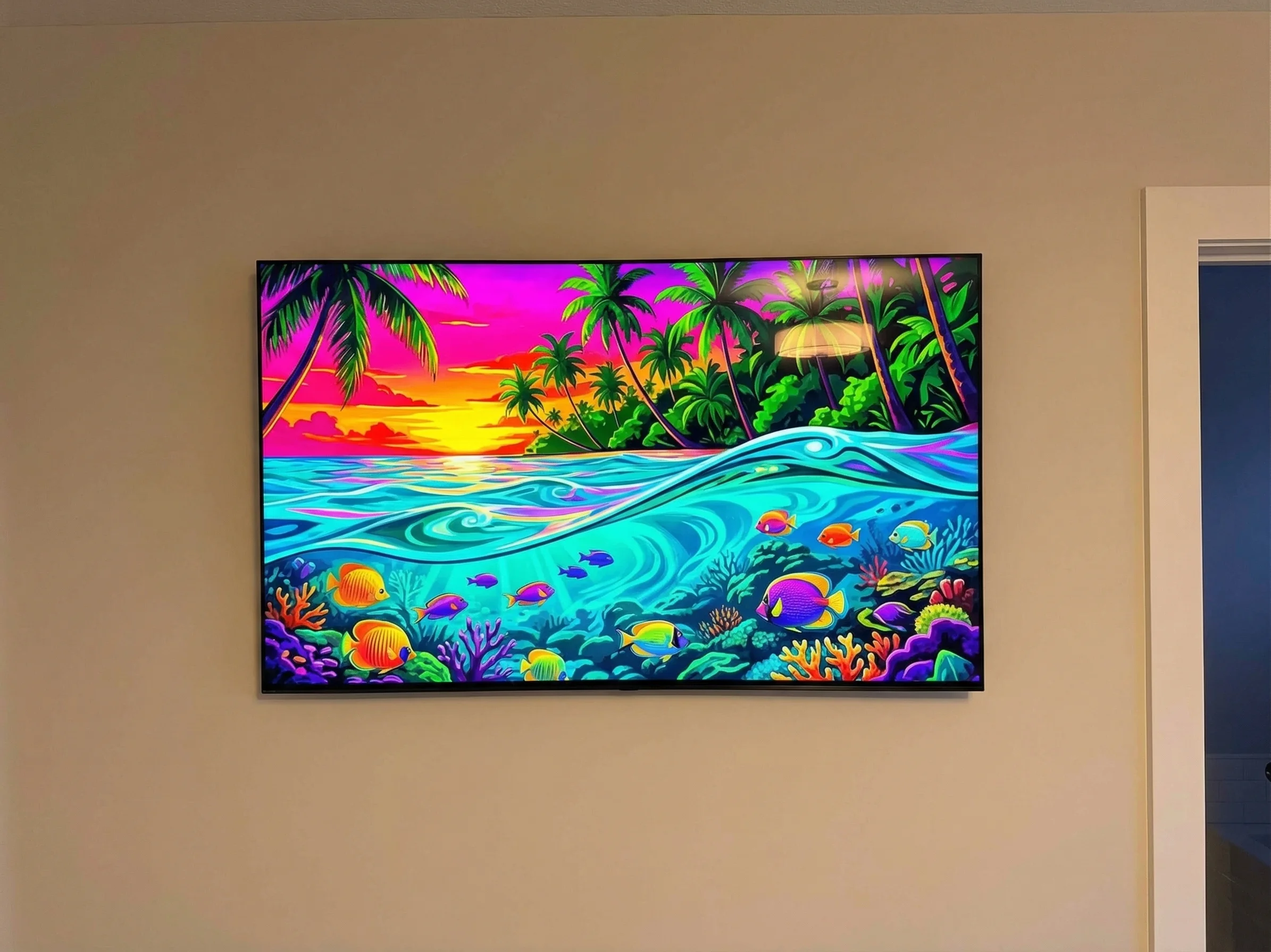 55-inch Sony Bravia flush mount bedroom Lake Elmo MN