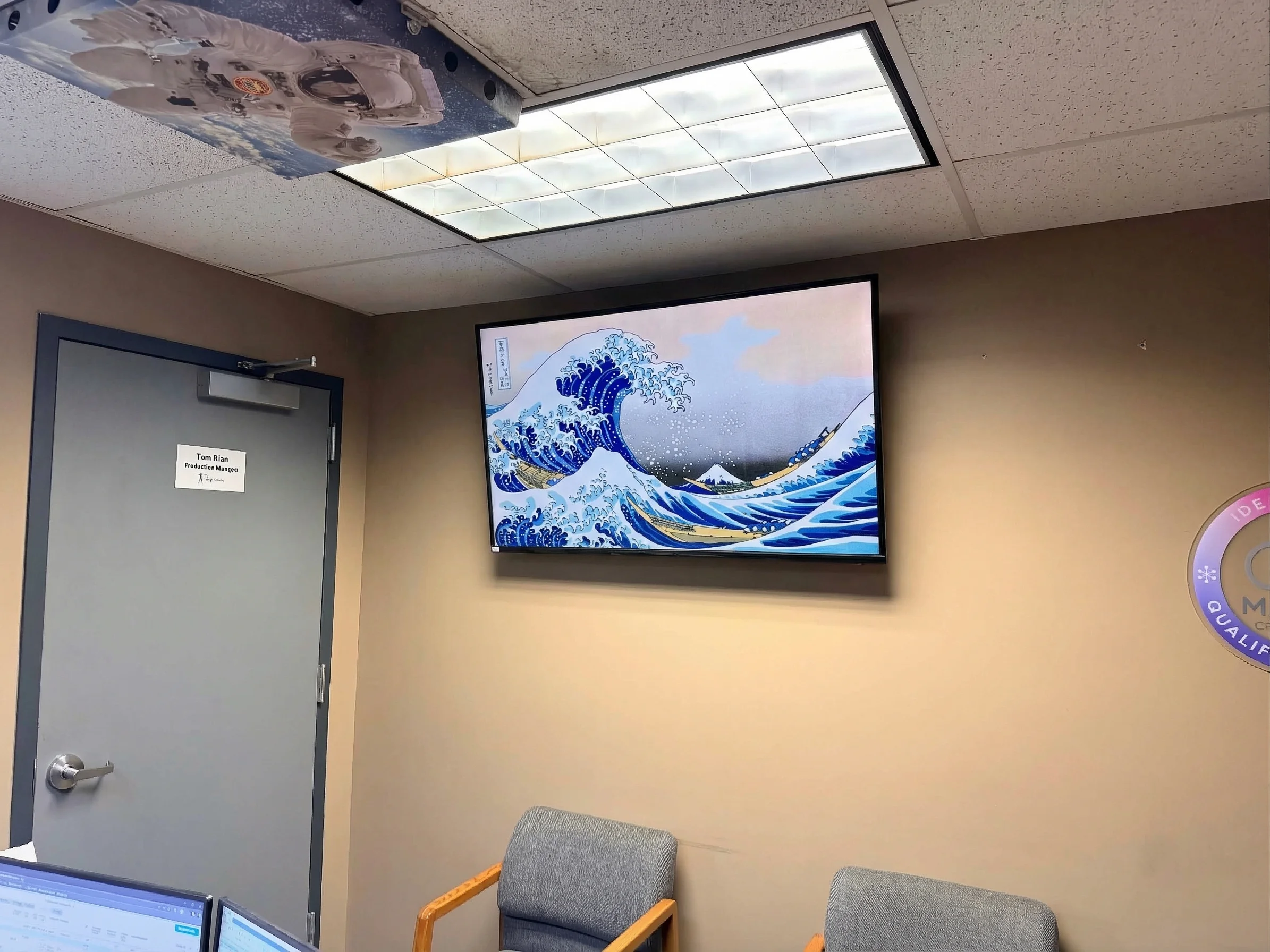 55" TV installation in Minneapolis Office
