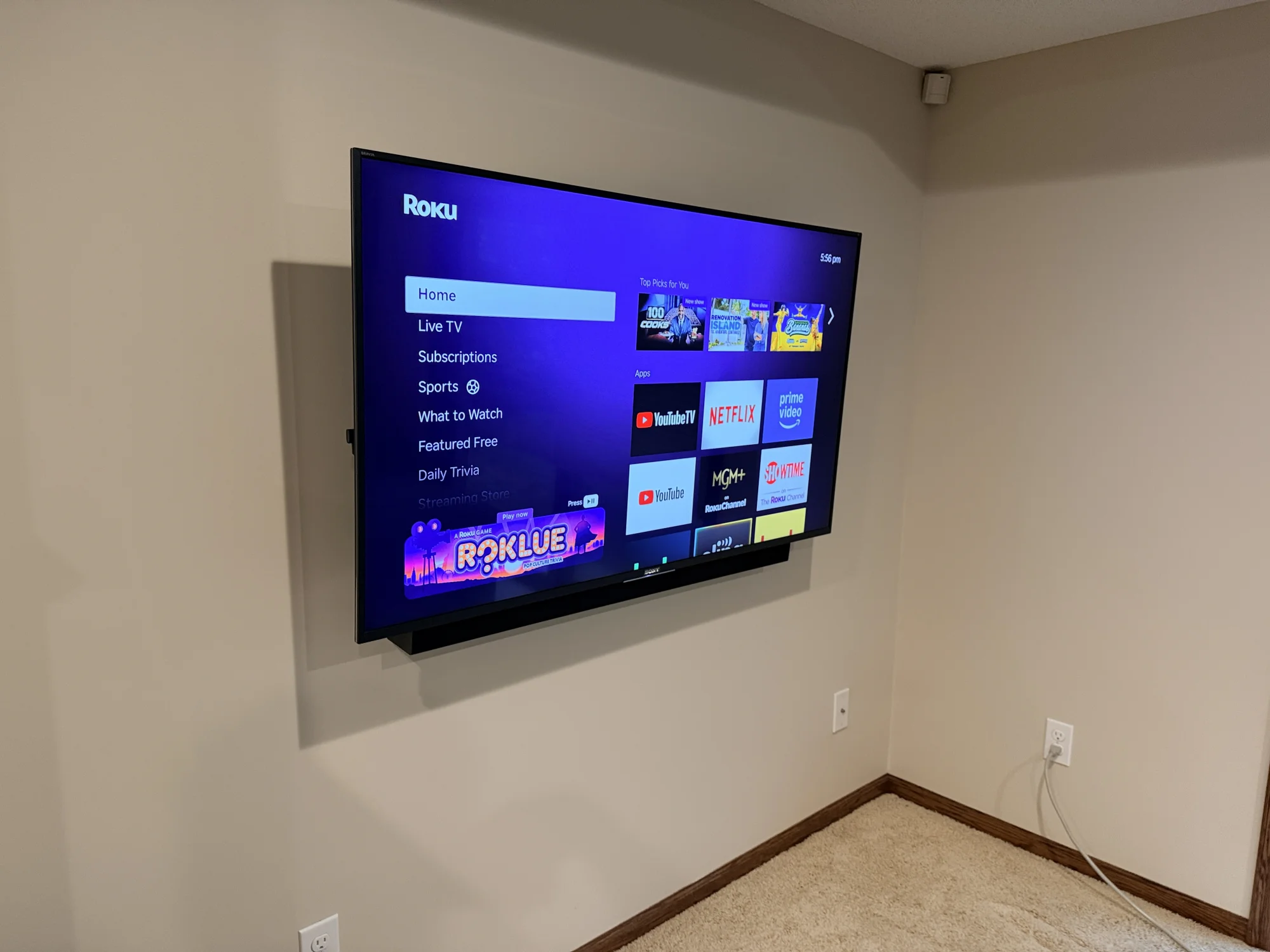 55" installation in Plymouth