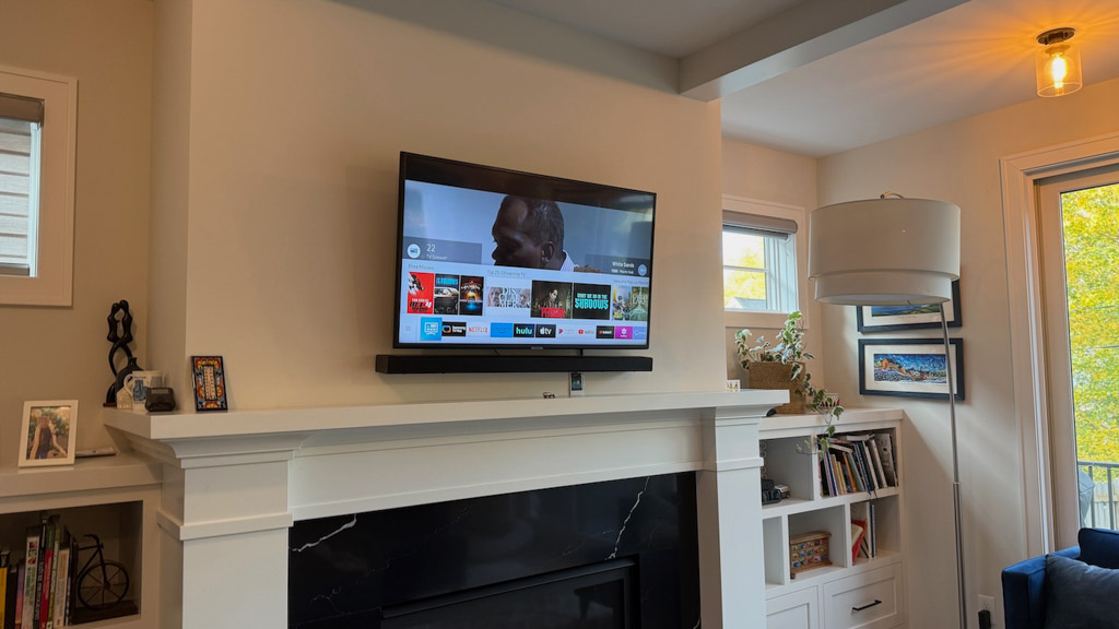 55 Inch Tv Soundbar Above Fireplace Edina - The Mounting Man