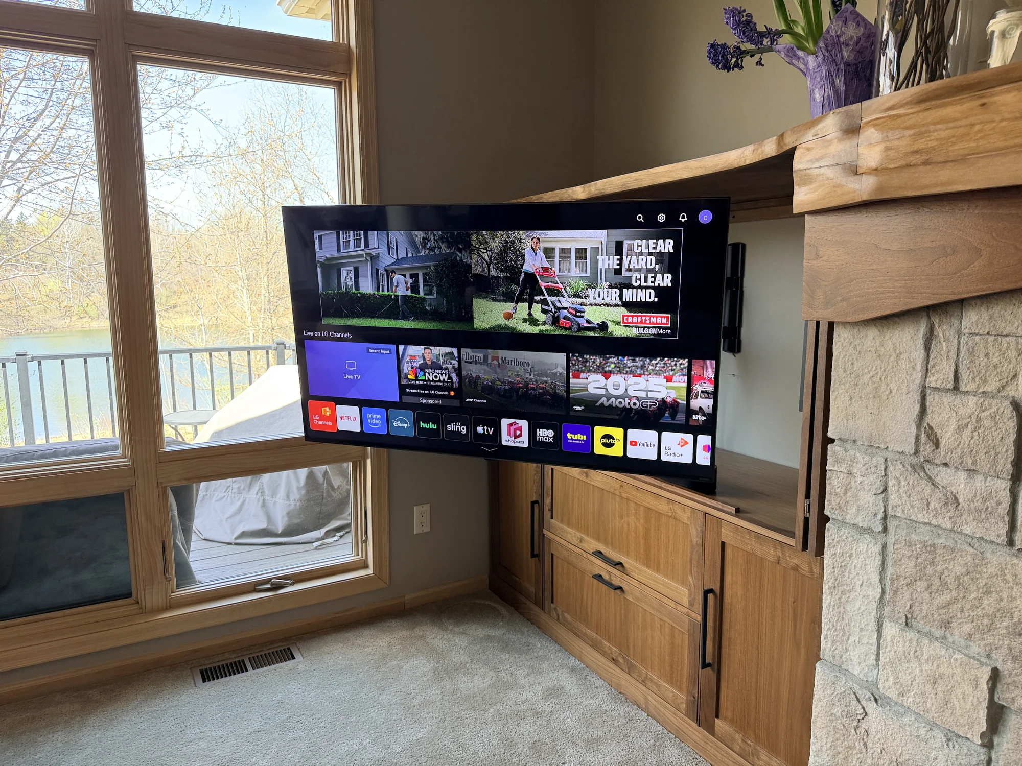 TV installation with extended bracket in Apple Valley