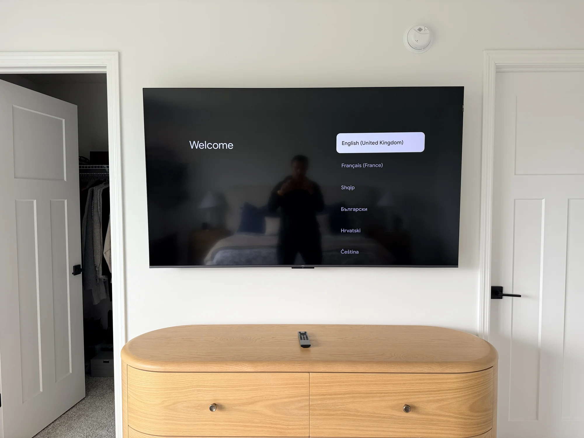 65" TV on a fixed mount on drywall near Obsidian Way, Twin Cities