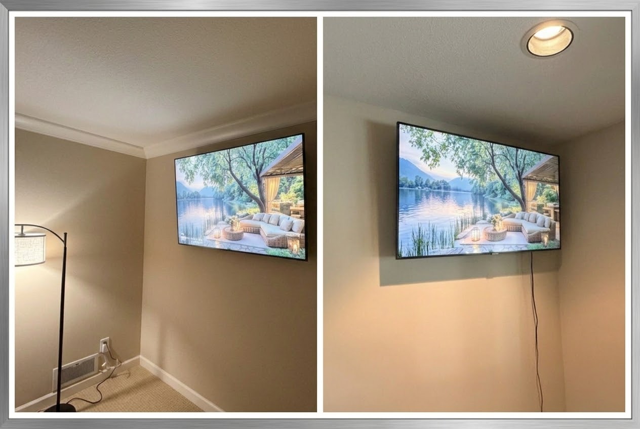 65 inch TV mounting in Plymouth near Rosewood Lane North